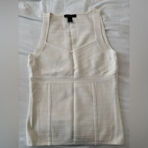 NWT White House Black Market Ecru Bandage Tank Top Size Large